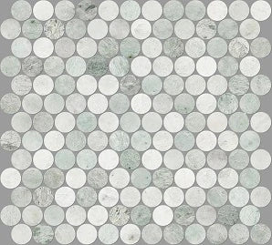 Mosaic Marble Ming Green Honed Penny Round