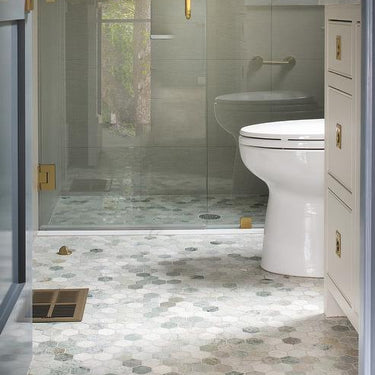 Mosaic Marble Ming Green Honed Hexagon