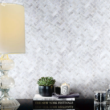 Premium Carrara Herringbone